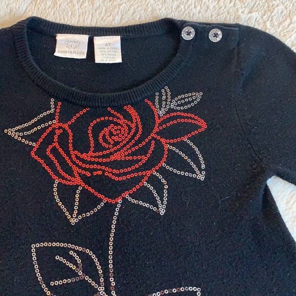 Koala Kids 4T Black Sequin Rose Swing Dress EUC - Picture 7 of 9